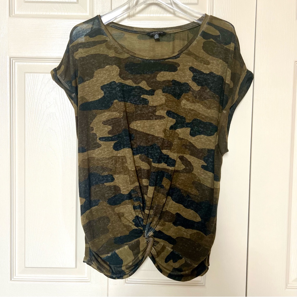 Lucky Brand Camo Twist Knot Tee